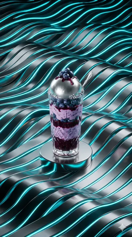 Chrome Liquid Cyan Neon Sns Food Stages