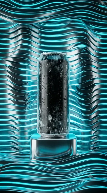 Chrome Liquid Cyan Neon Sns Food Stages