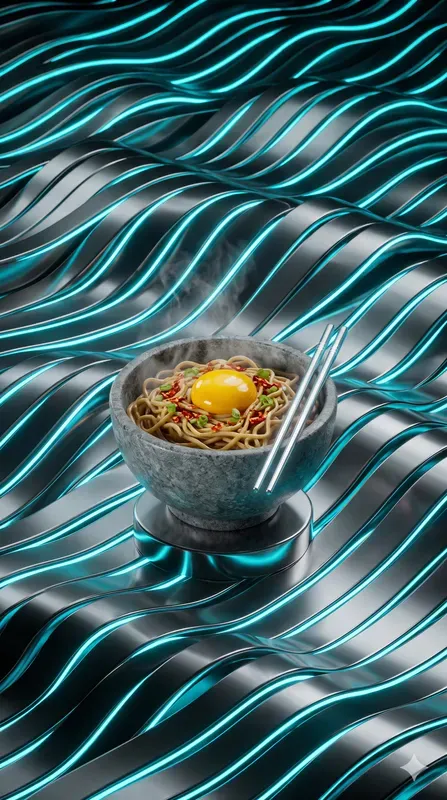 Chrome Liquid Cyan Neon Sns Food Stages
