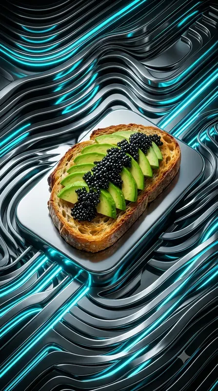 Chrome Liquid Cyan Neon Sns Food Stages