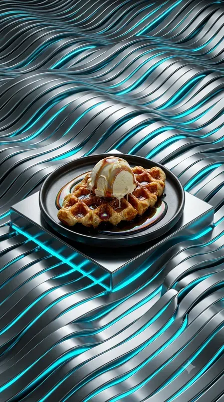 Chrome Liquid Cyan Neon Sns Food Stages