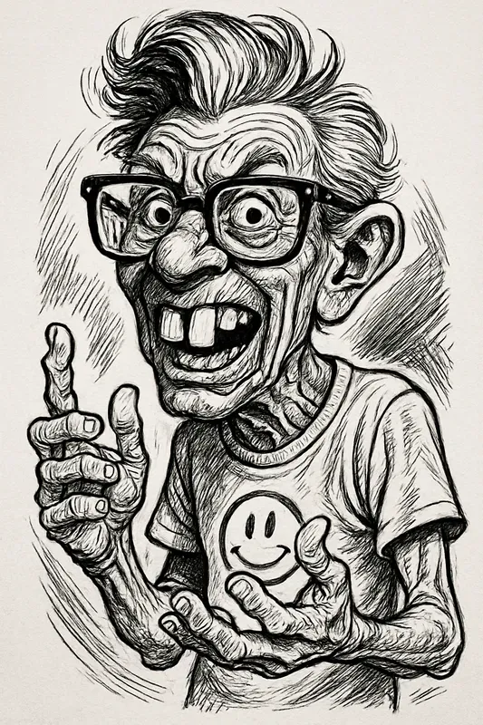 A Bold Black White Caricatures