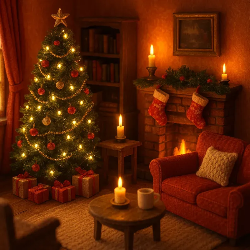 Cozy Holiday Diorama Rooms