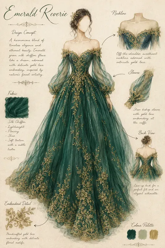 Vintage Fashion Gown Sketches
