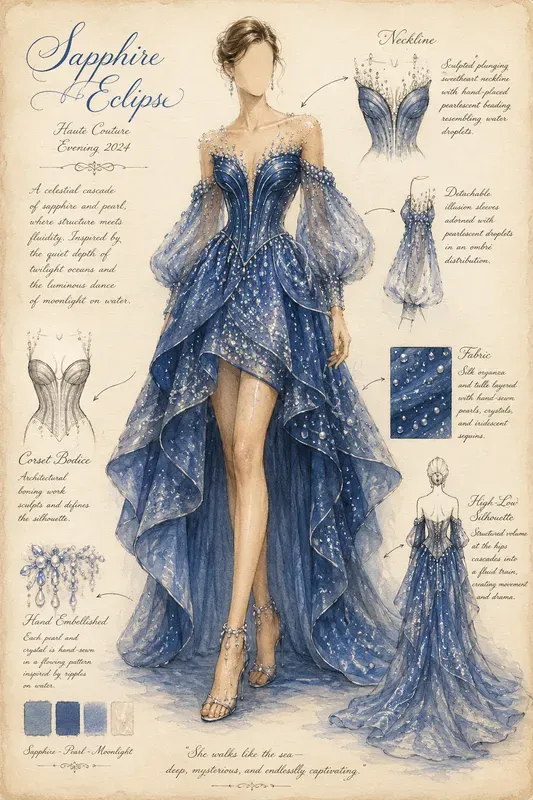 Vintage Fashion Gown Sketches