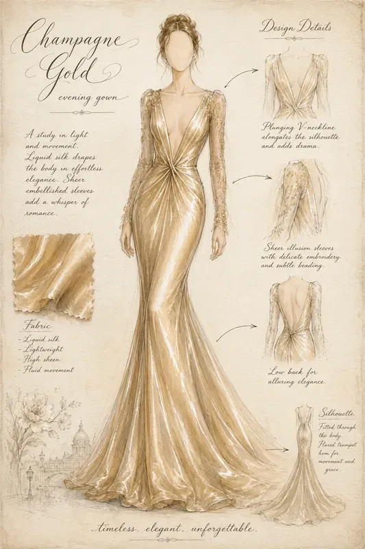 Vintage Fashion Gown Sketches