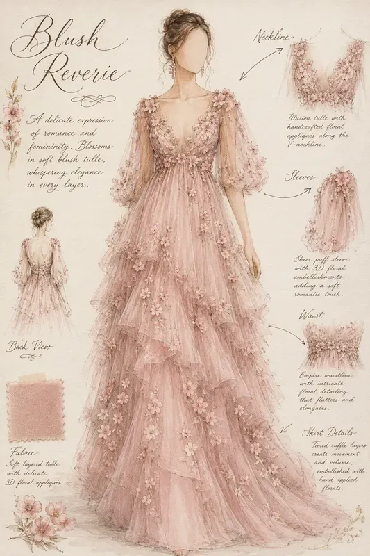 Vintage Fashion Gown Sketches