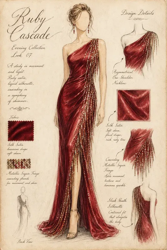 Vintage Fashion Gown Sketches