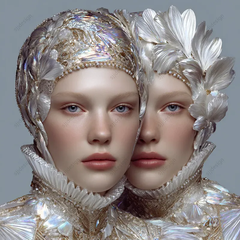 Ethereal Iridescent Portrait Art