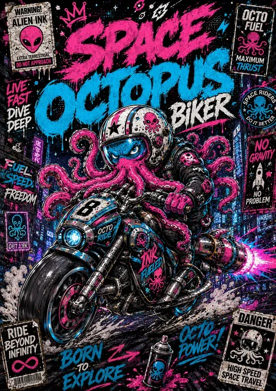 Urban Graffiti Monster Posters
