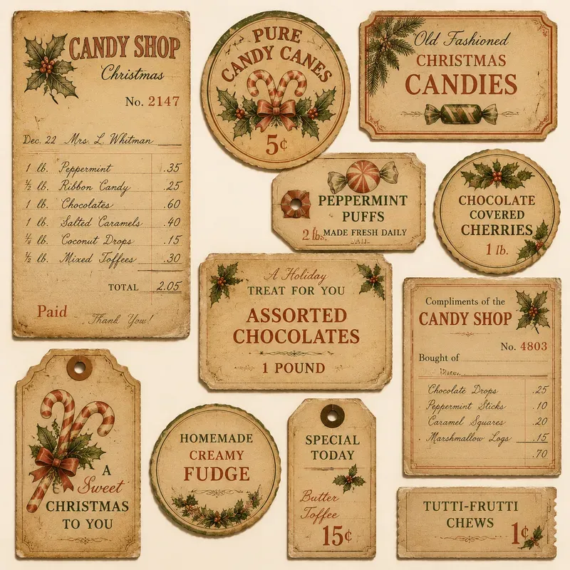 Vintage Christmas Receipt Ephemera