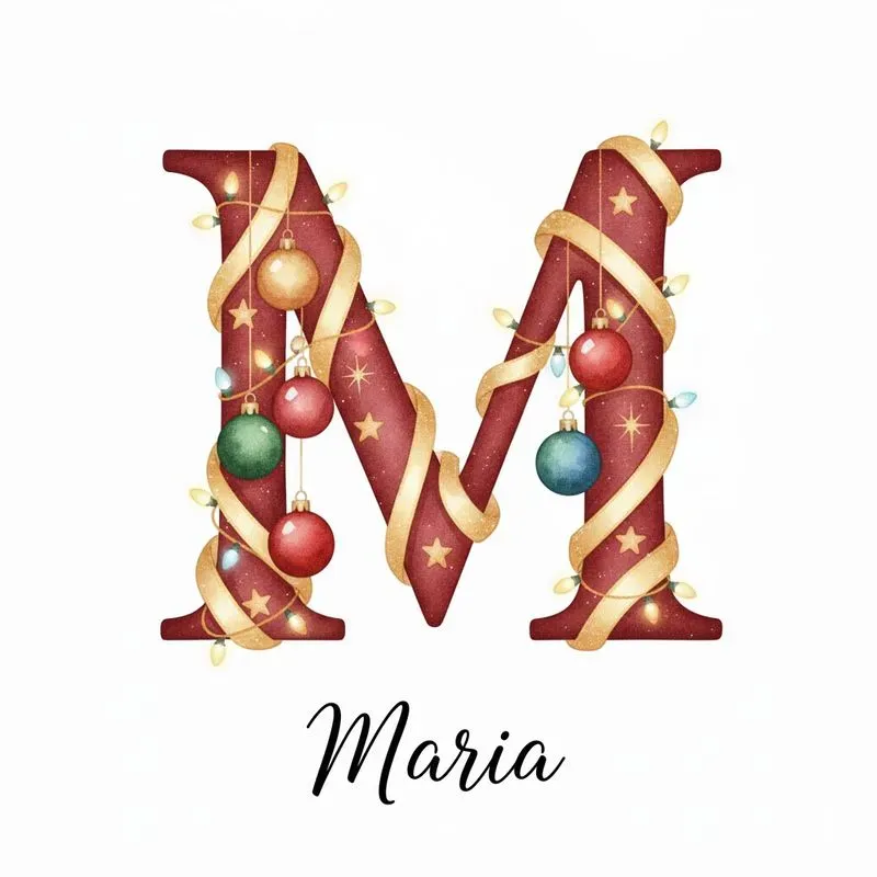Christmas Watercolor Monograms