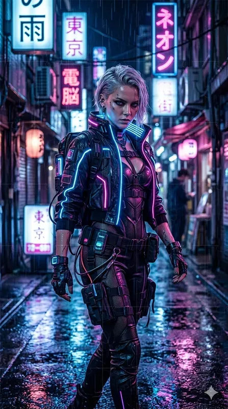 Cyberpunk Neon Fashion Photography