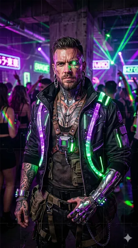 Cyberpunk Neon Fashion Photography