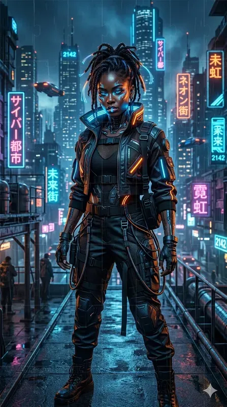 Cyberpunk Neon Fashion Photography