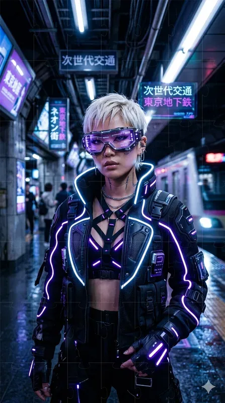 Cyberpunk Neon Fashion Photography
