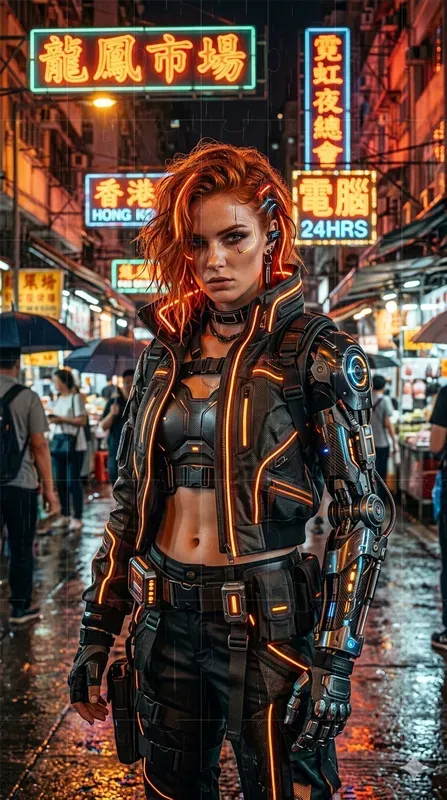 Cyberpunk Neon Fashion Photography