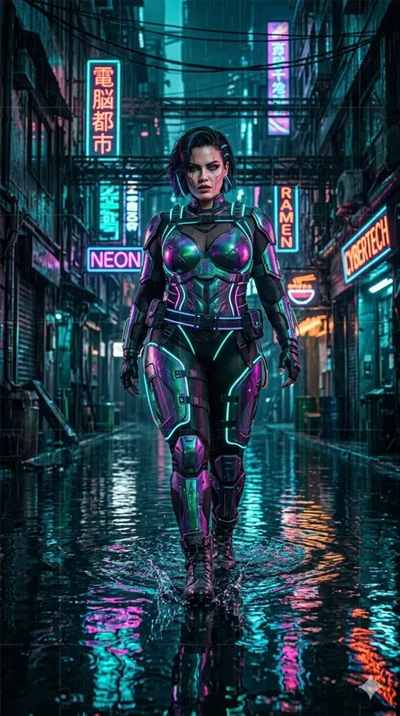 Cyberpunk Neon Fashion Photography
