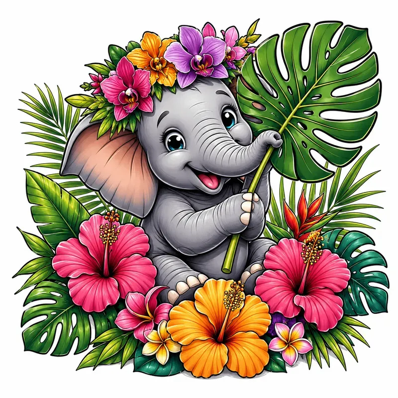 Tropical Summer Animals Vector Mascots