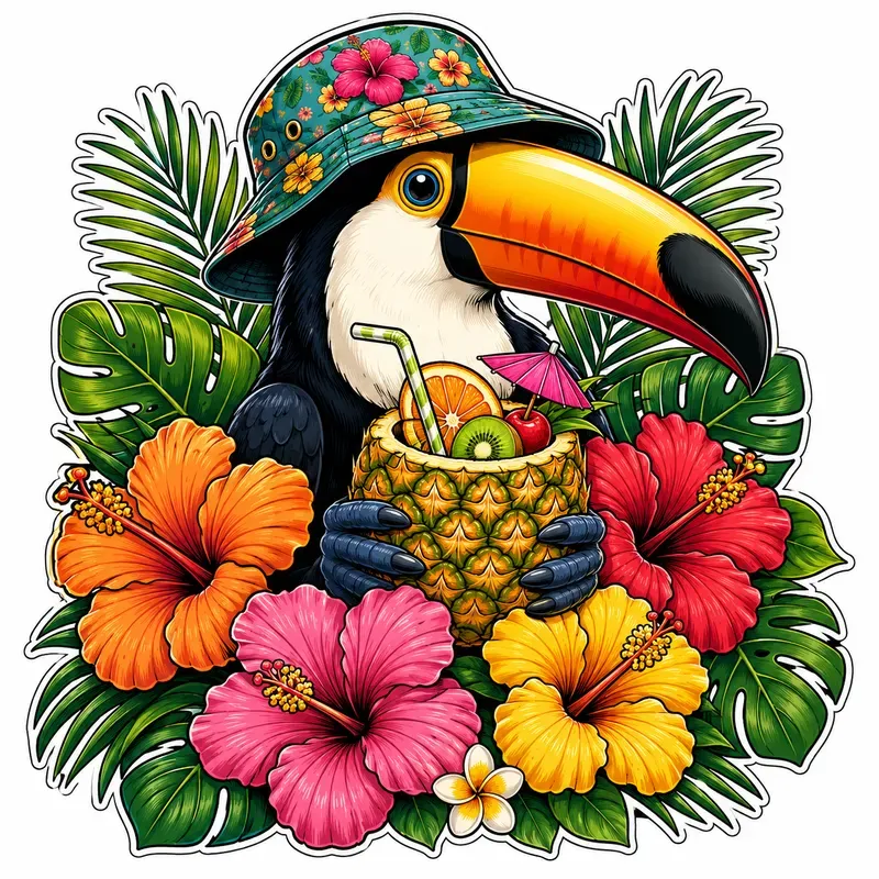 Tropical Summer Animals Vector Mascots