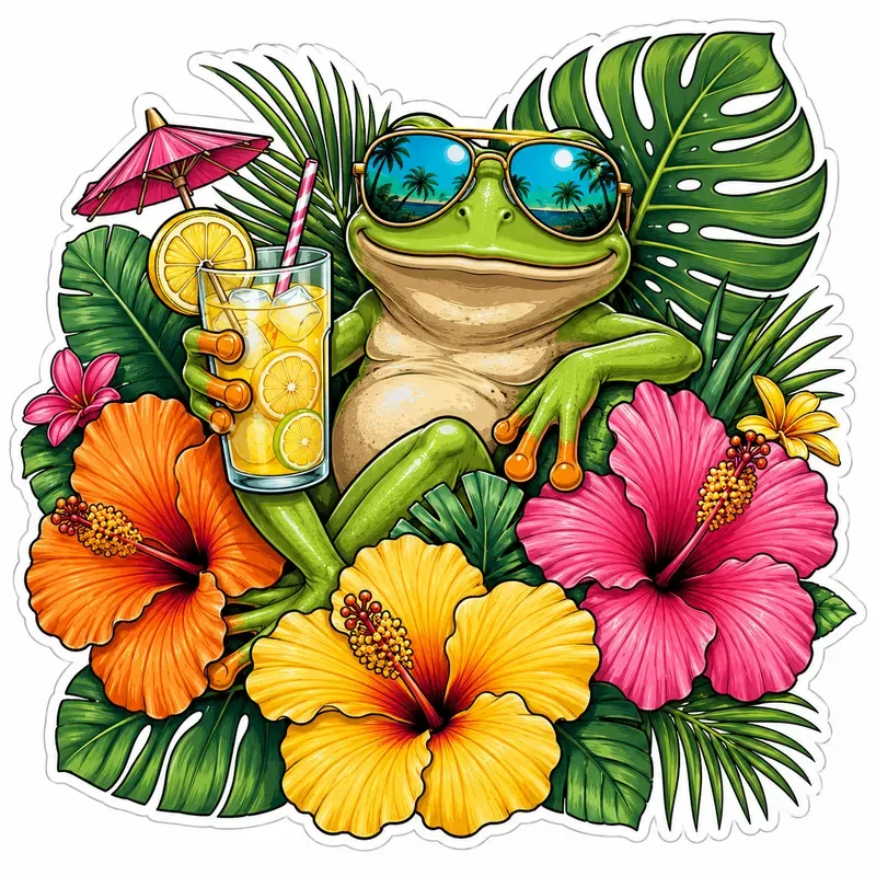 Tropical Summer Animals Vector Mascots