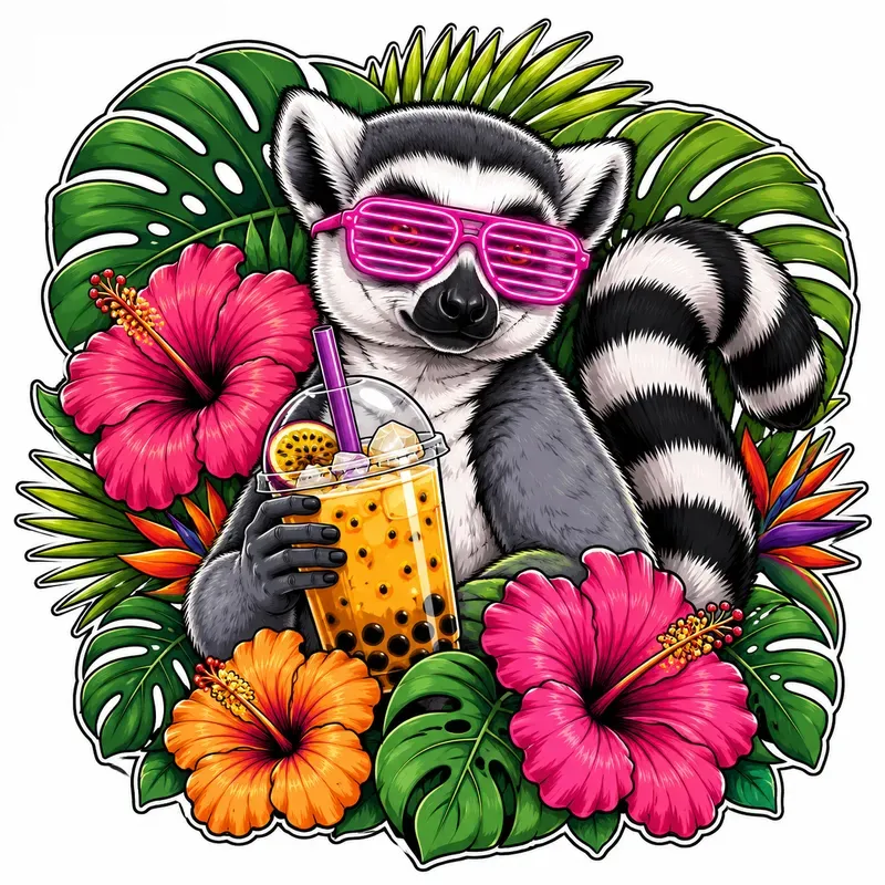 Tropical Summer Animals Vector Mascots