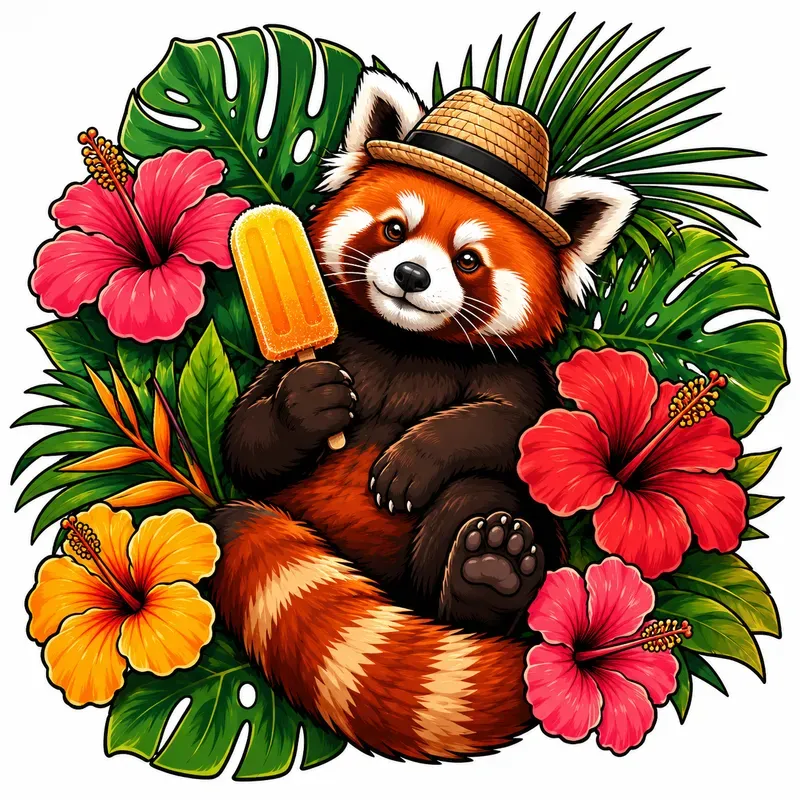 Tropical Summer Animals Vector Mascots