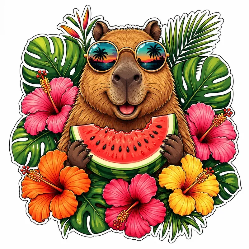Tropical Summer Animals Vector Mascots