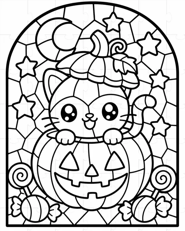 Halloween Stained Glass
