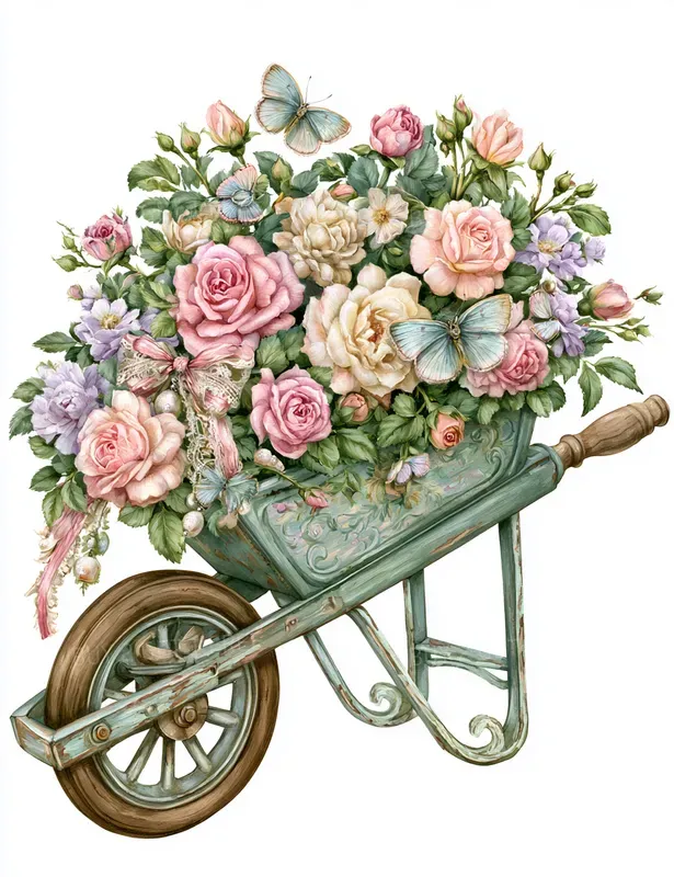 Embraces Of Butterflies And Roses
