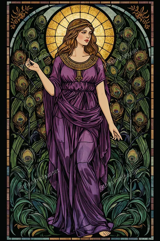 Art Nouveau Greek Goddess Stained Glasses