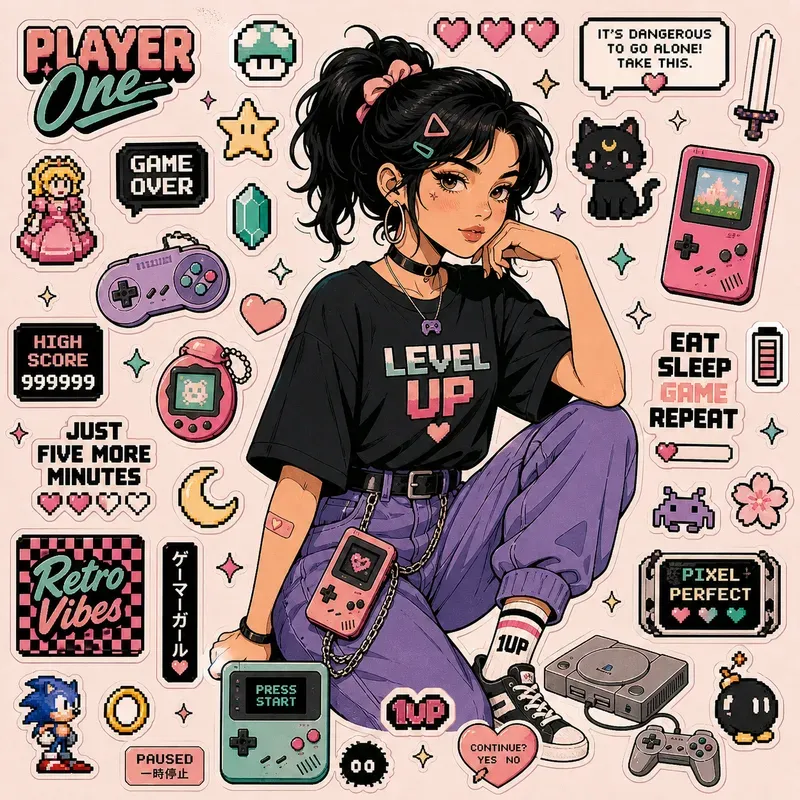 Fashion Sticker Board Portraits