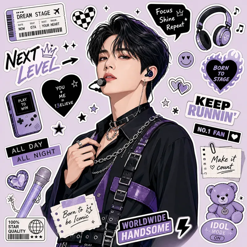 Fashion Sticker Board Portraits