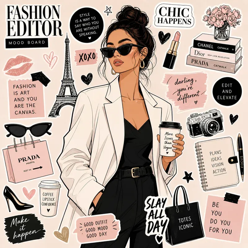 Fashion Sticker Board Portraits