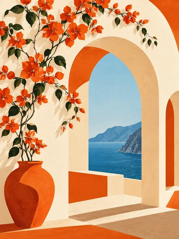 Mediterranean Minimalist Fusion Wall Art
