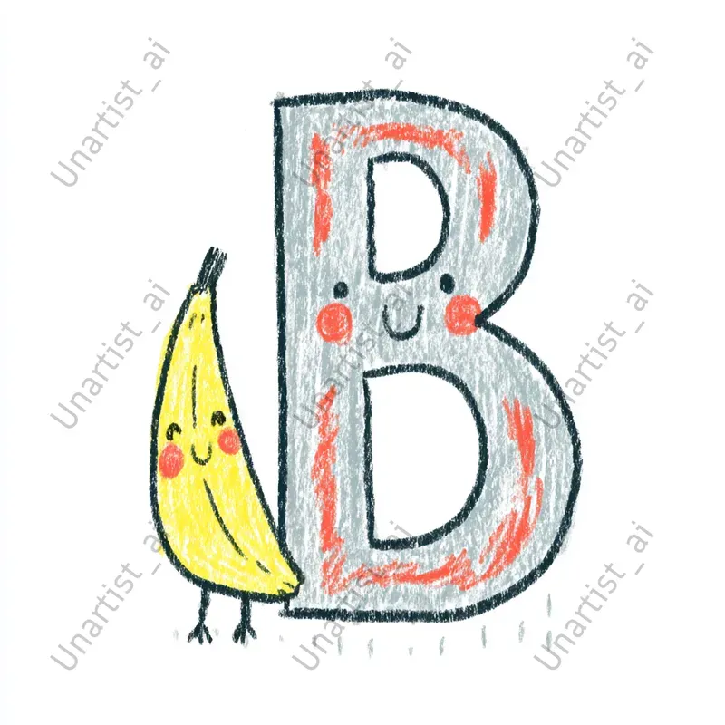 Childlike Crayon Alphabet Letter Art