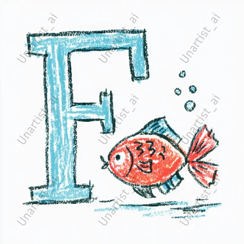 Childlike Crayon Alphabet Letter Art