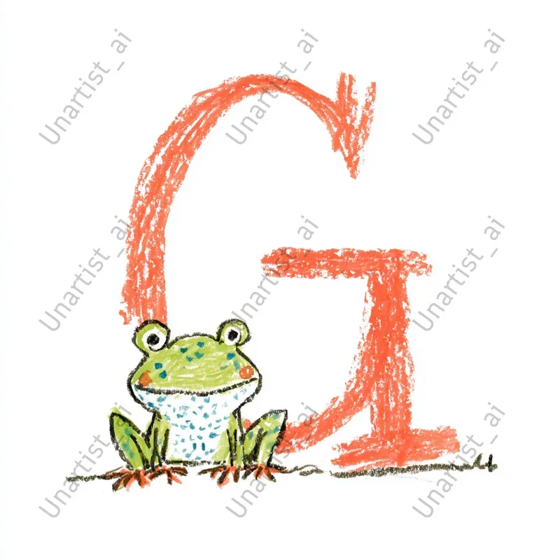 Childlike Crayon Alphabet Letter Art