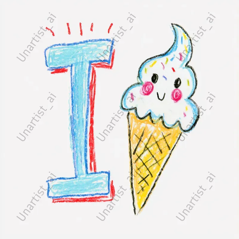 Childlike Crayon Alphabet Letter Art