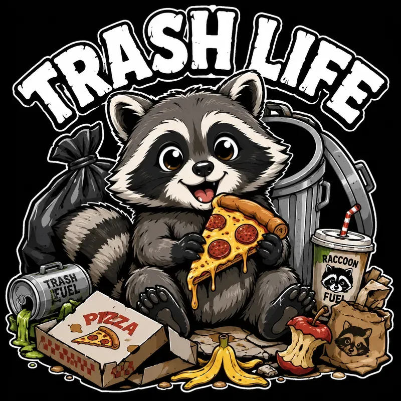 Cute Trash Animal Mascot Tshirts