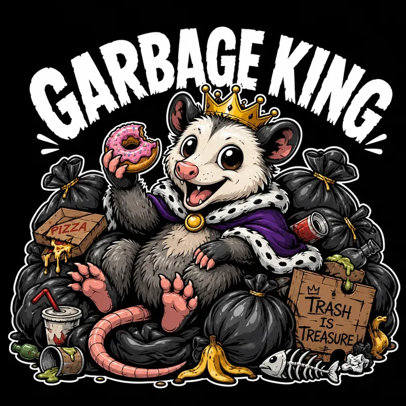Cute Trash Animal Mascot Tshirts