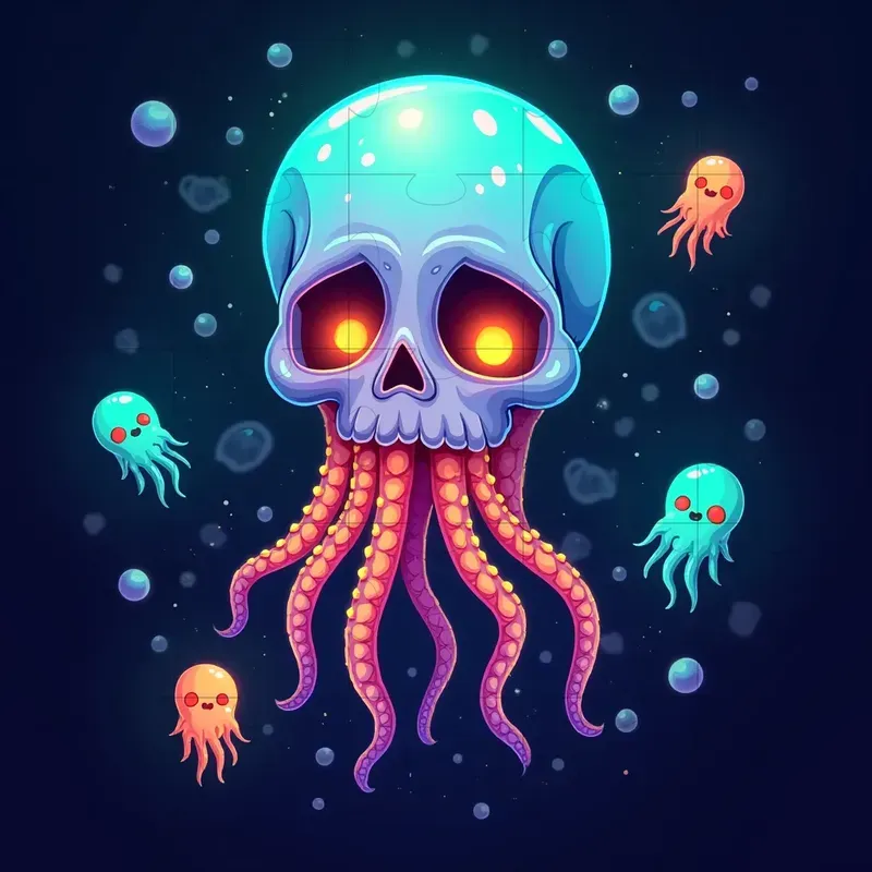 Spooky Cartoon Character Scenes