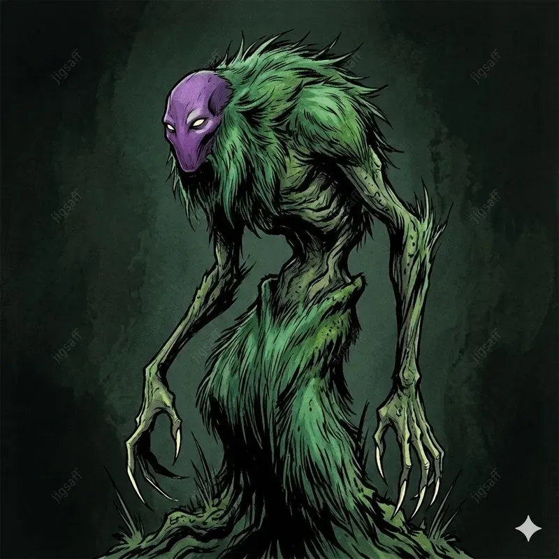 Stylized Ink Dark Fantasy Creature Art