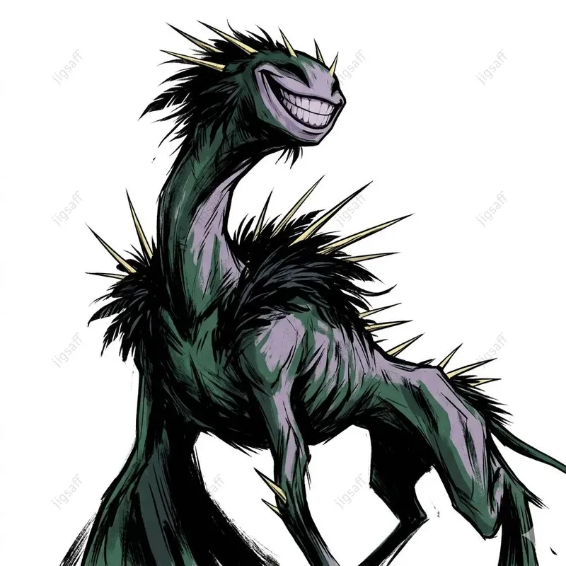 Stylized Ink Dark Fantasy Creature Art