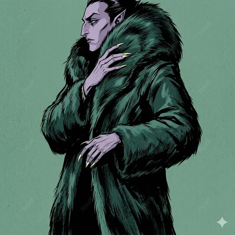 Stylized Ink Dark Fantasy Creature Art
