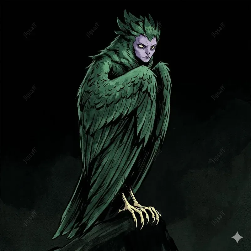 Stylized Ink Dark Fantasy Creature Art