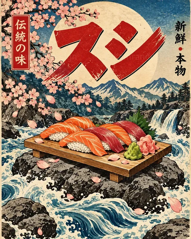 Ukiyoe Japanese Food Art Posters