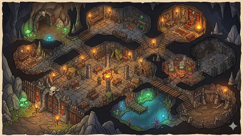 RPG Map Illustration DnD Game Dungeons