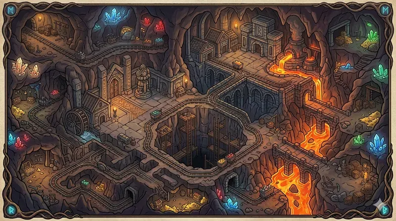 RPG Map Illustration DnD Game Dungeons