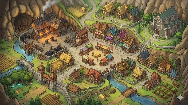 RPG Map Illustration DnD Game Dungeons